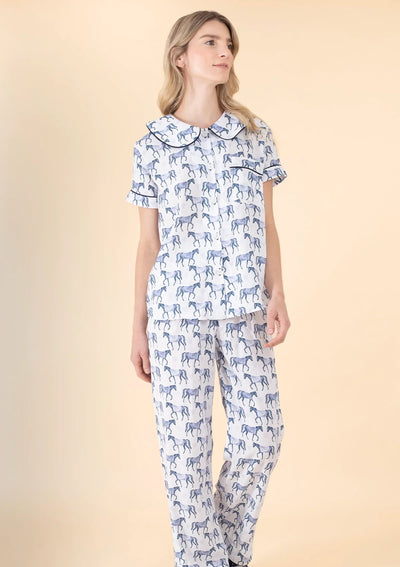 Be Mine PJ'S Set | Blue | Equestrian Sleepwear Collection