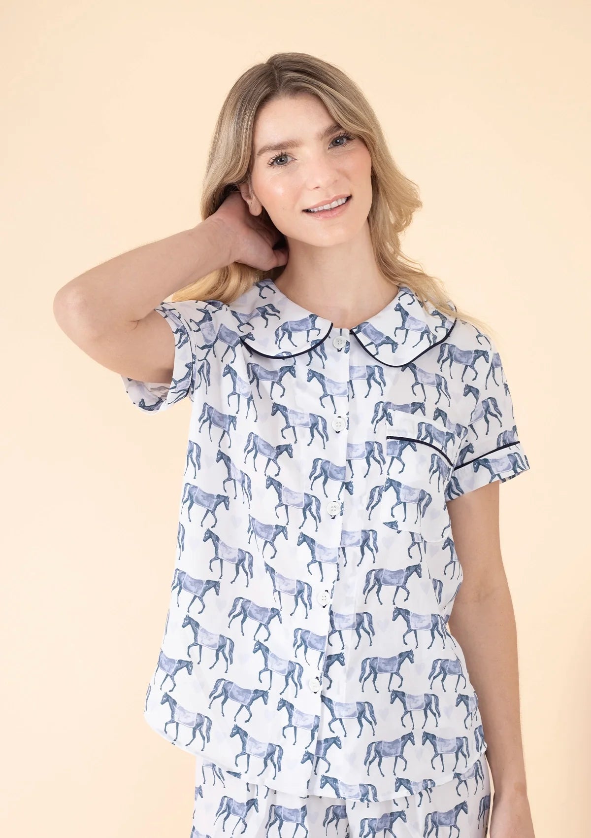 Be Mine PJ'S Set | Blue | Equestrian Sleepwear Collection