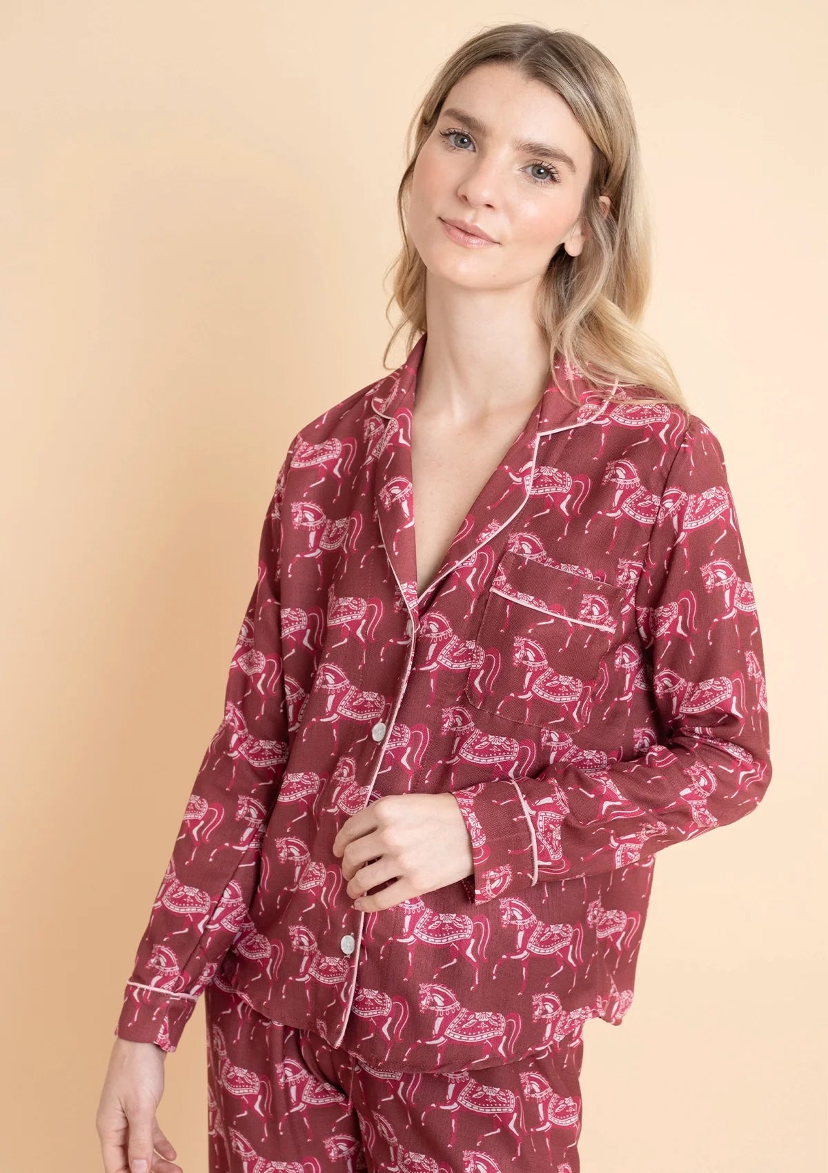 Whisper Long Sleeve Pajama Set | Blossomare Print | Cherrywood