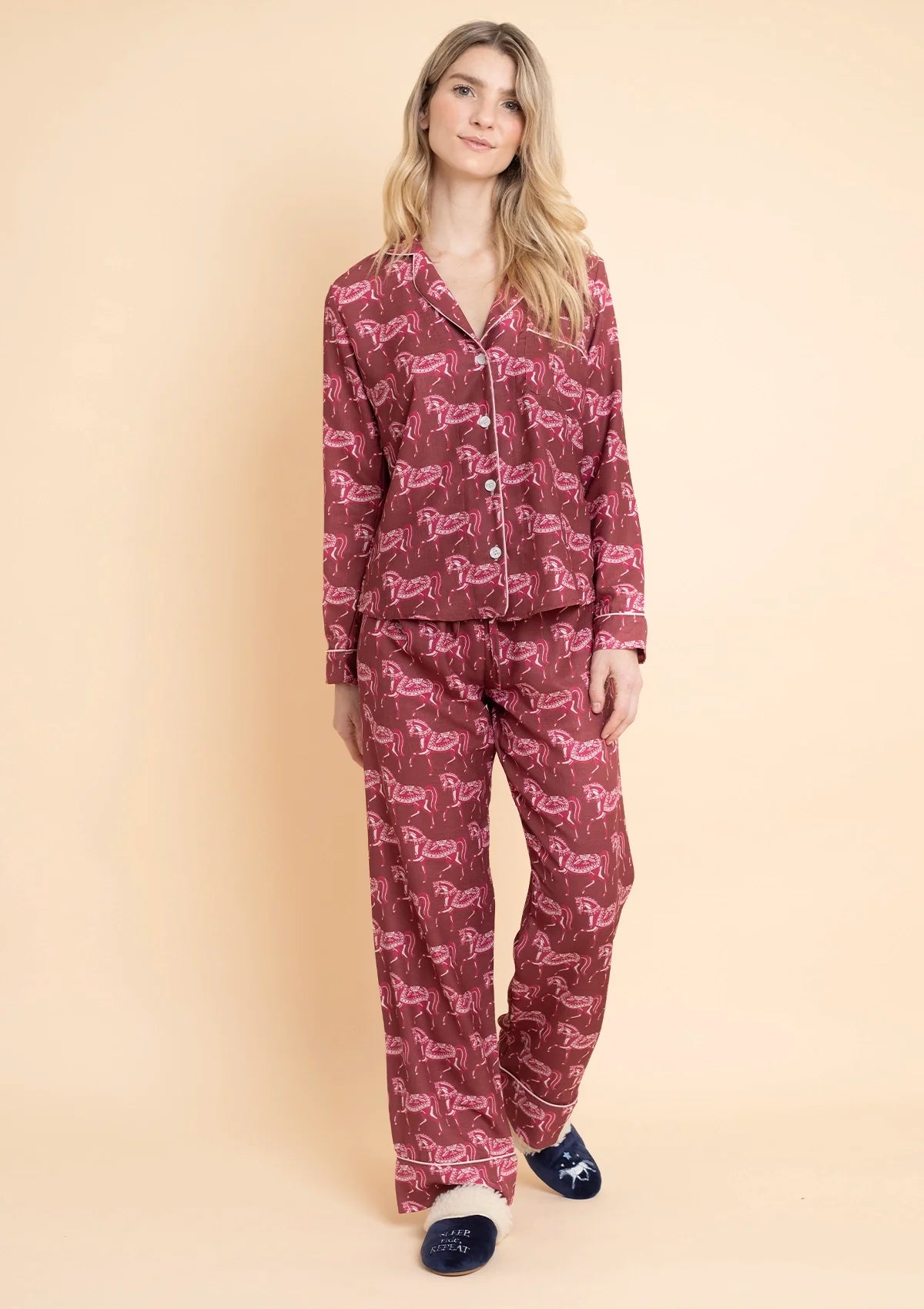 Whisper Long Sleeve Pajama Set | Blossomare Print | Cherrywood