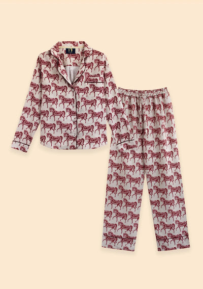 Whisper Long Sleeve Pajama Set | Blossomare Print | Crimson Cream