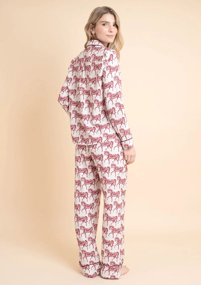 Whisper Long Sleeve Pajama Set | Blossomare Print | Crimson Cream