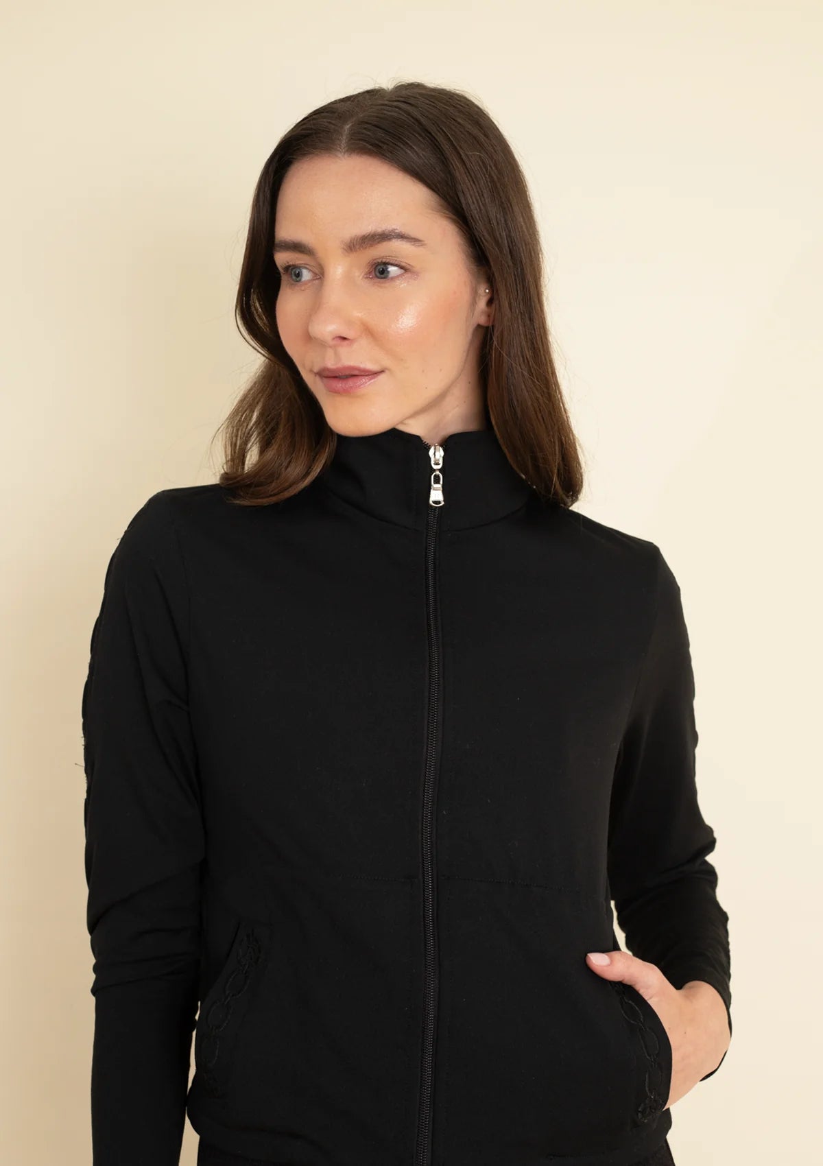 Equus Embroidered Zip Jacket | Noir