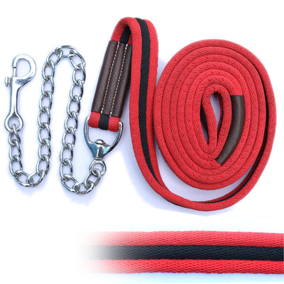 ExionPro Majestic Red Web Cushion Leads With Black Strip along with Solid Brass Chain