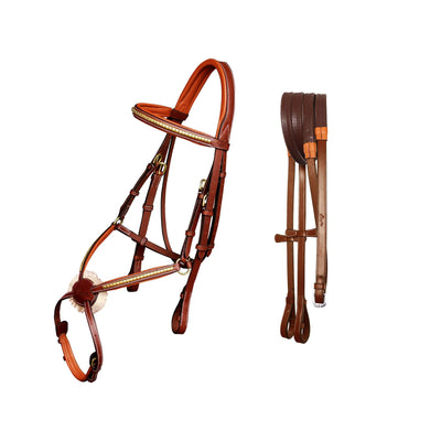 ExionPro Brass Clincher Figure 8 Bridle with Rubber Reins