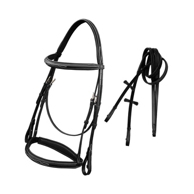ExionPro Designer Fancy Snaffle Bridle with Rubber Reins