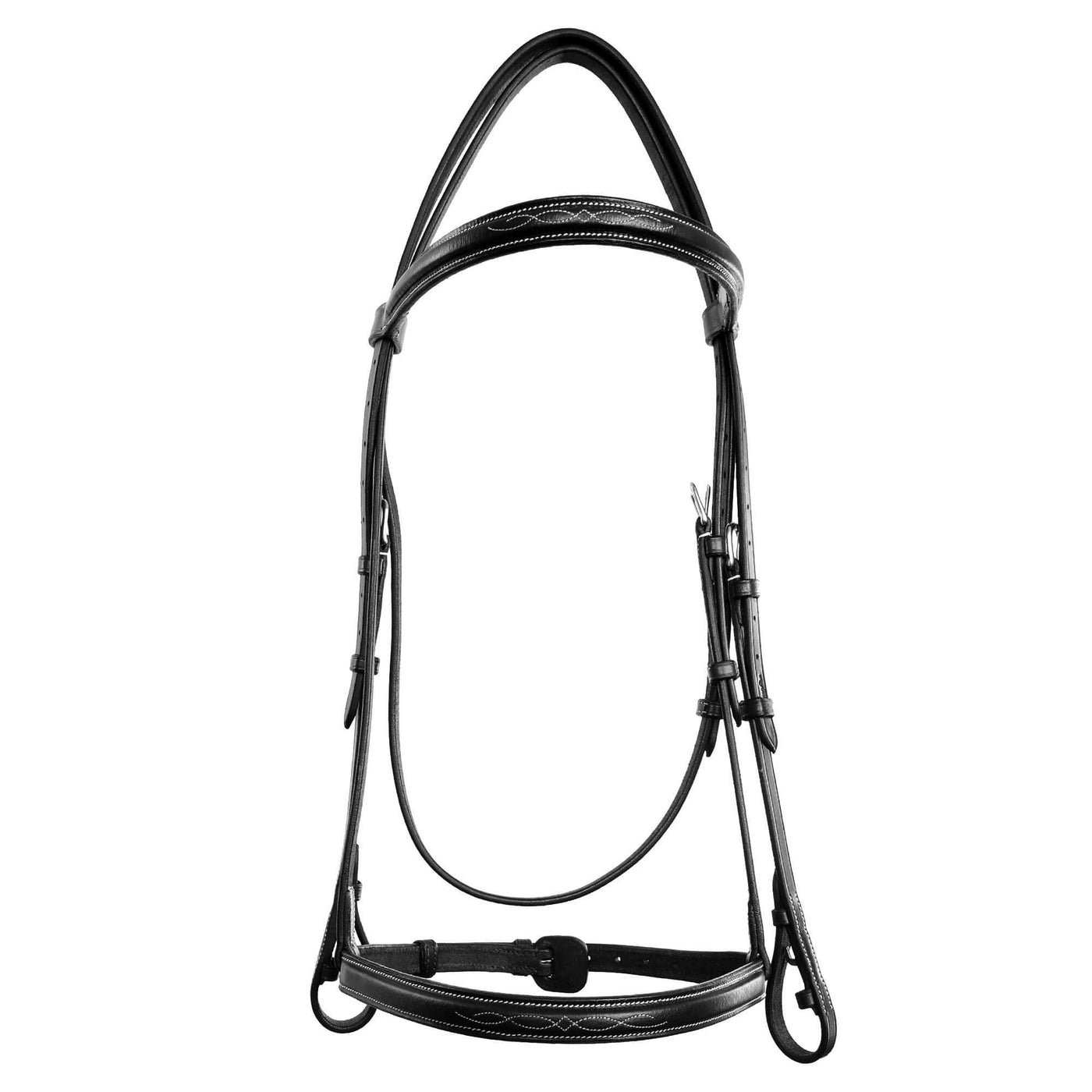 ExionPro Affordable Traditional Fancy Raised Hunter Bridle With Laced Reins