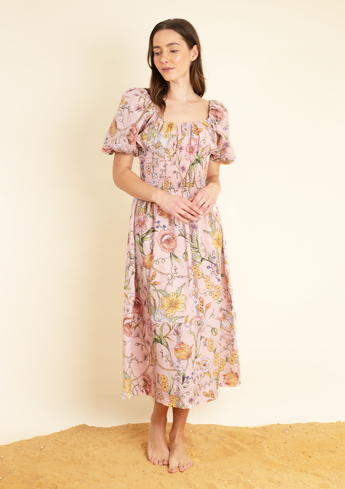 Fleurit Linen Dress | Flora Rose