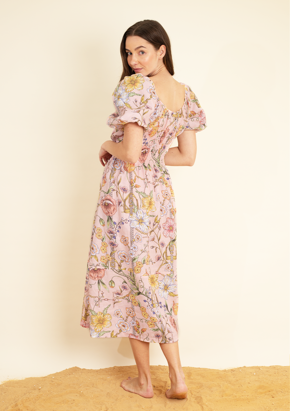 Fleurit Linen Dress | Flora Rose