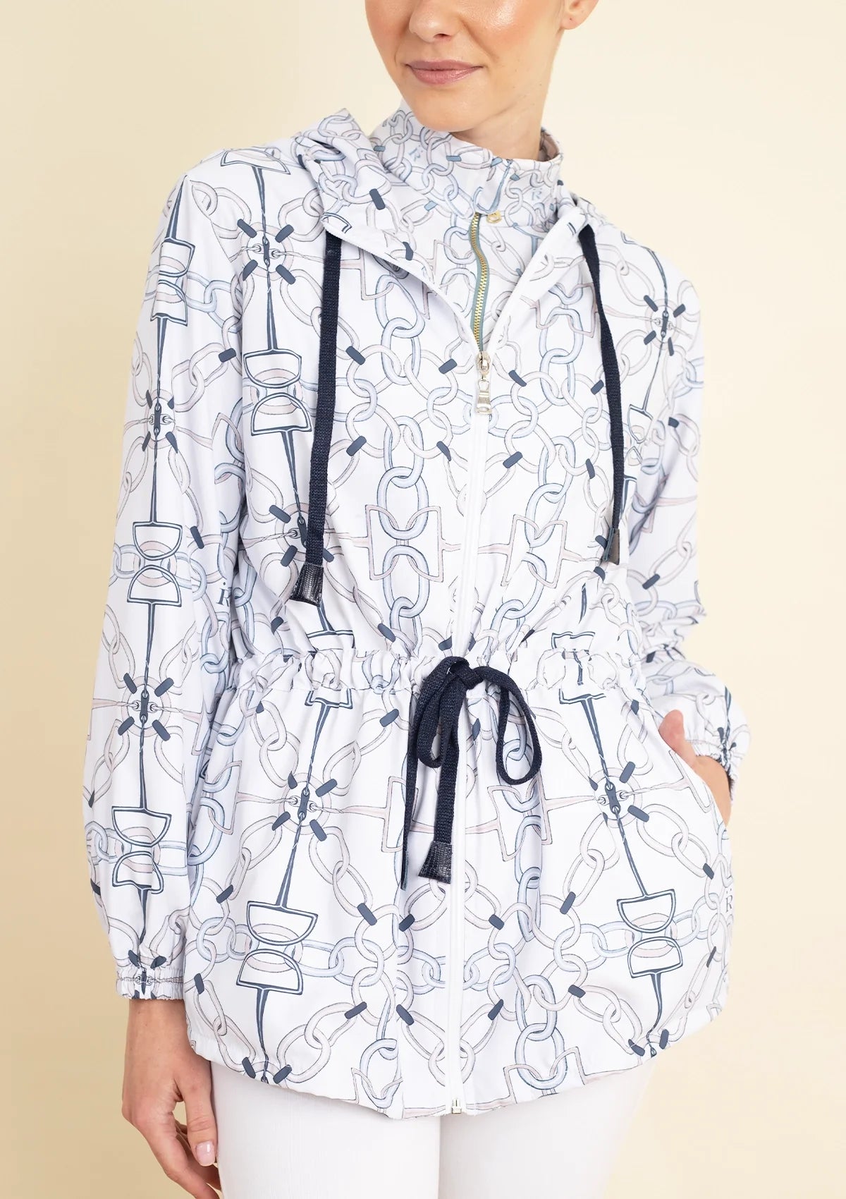 Georgina Windbreaker Chainlink Print |  Powder