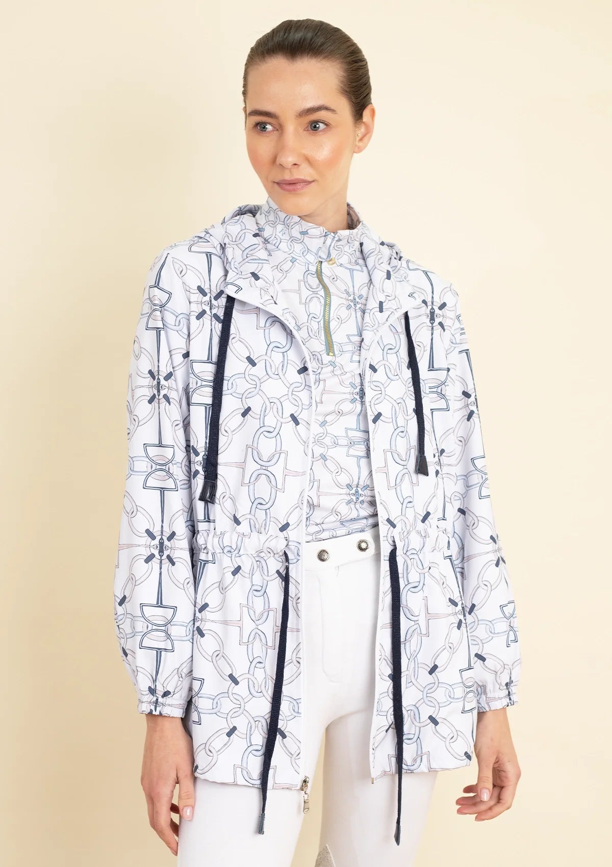 Georgina Windbreaker Chainlink Print |  Powder