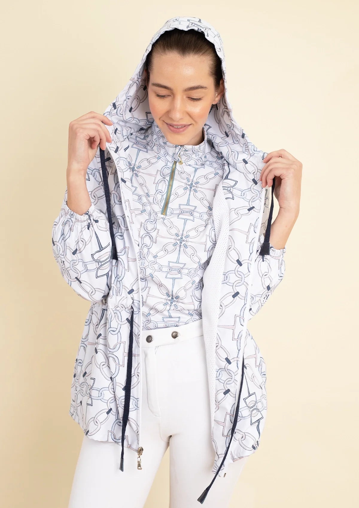 Georgina Windbreaker Chainlink Print |  Powder