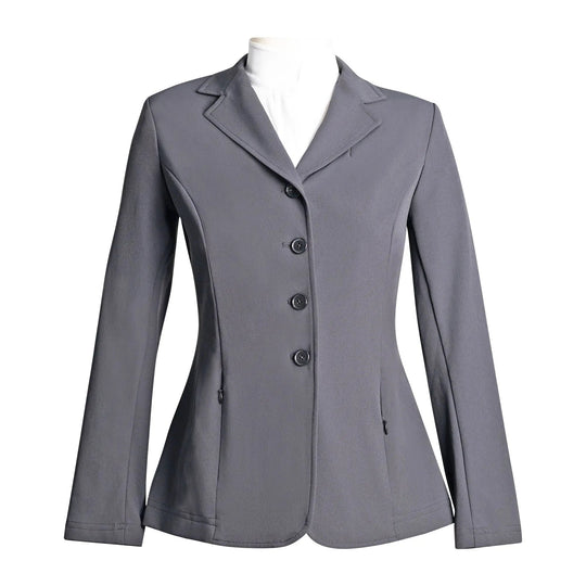 Grand Prix Ladies Quinn Show Coat, 4 Button with Hidden Zipper Closure, Navy