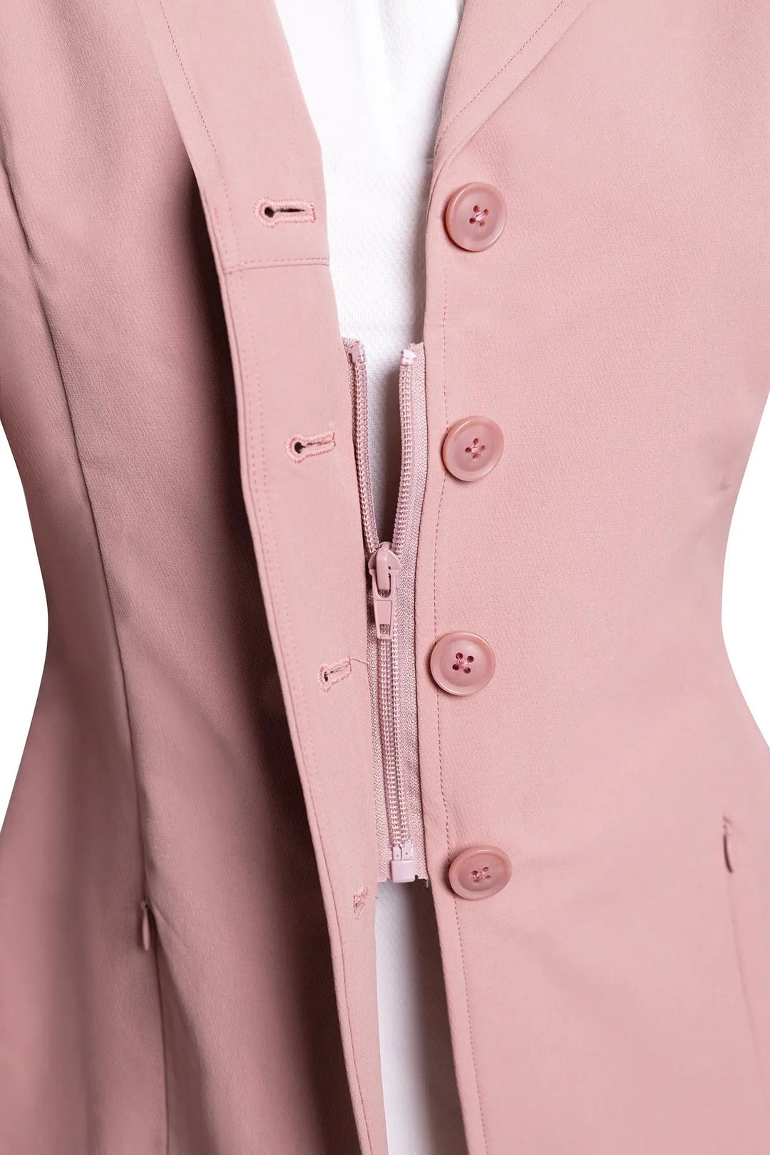 Grand Prix Quinn Show Jacket, 4 Button Front with Hidden Zipper Closure, Rose