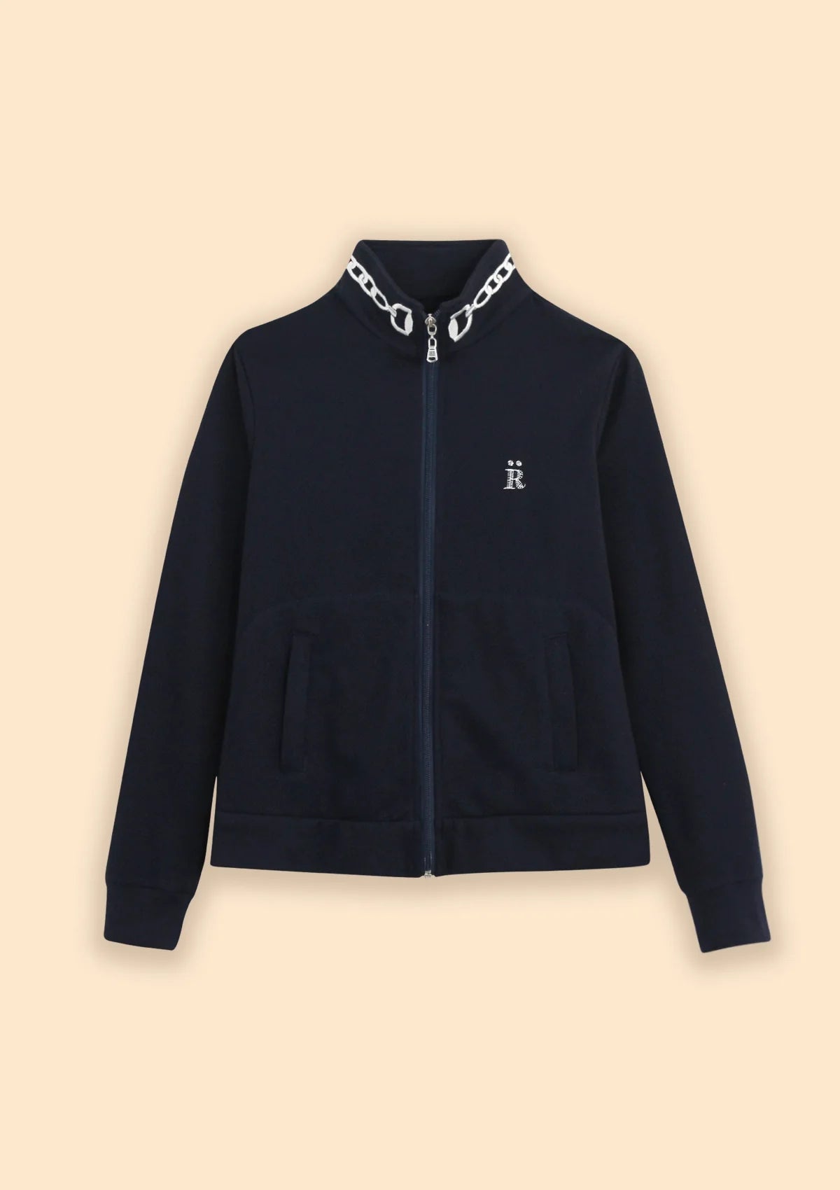 Harmonia Embroidered Zip Jacket | Navy