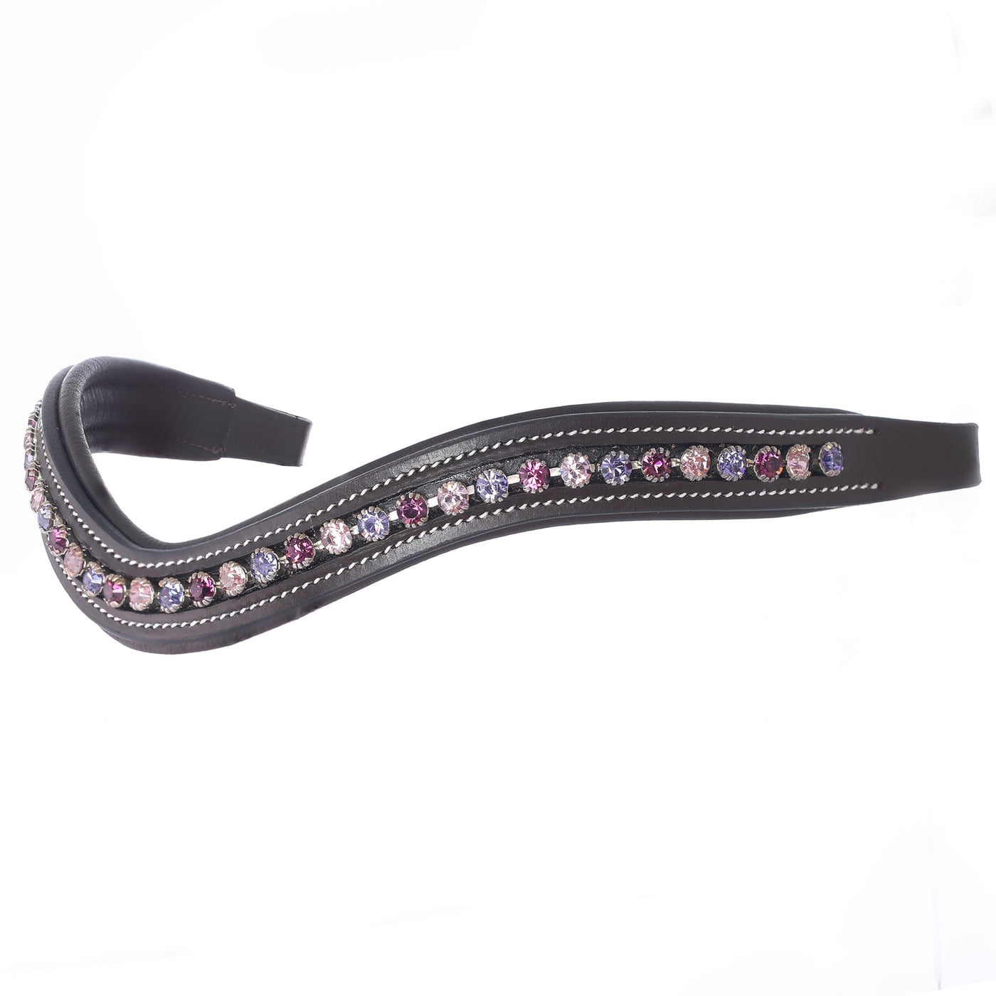 ExionPro Elegant Soft Padded Fuchsia, Light Rose, Tanzanite Colored Crystal Browband