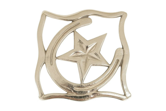 Huntley Equestrian Star with Horse shoe Silver Square Trivet