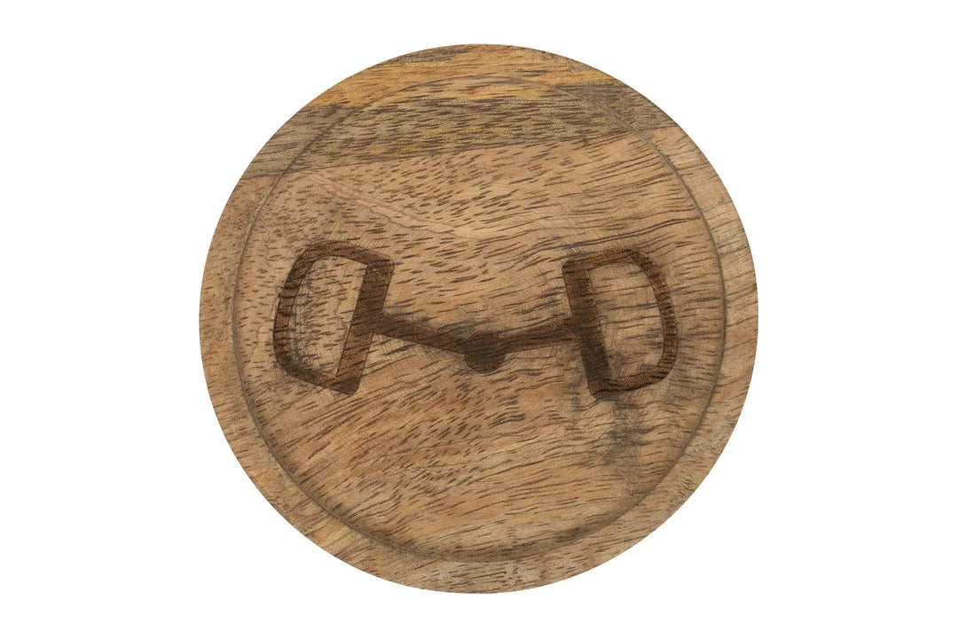 Huntley Equestrian Wooden Coasters with Decorative Bit Design, set of 4