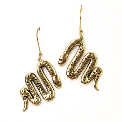 Snake Brass Earrings