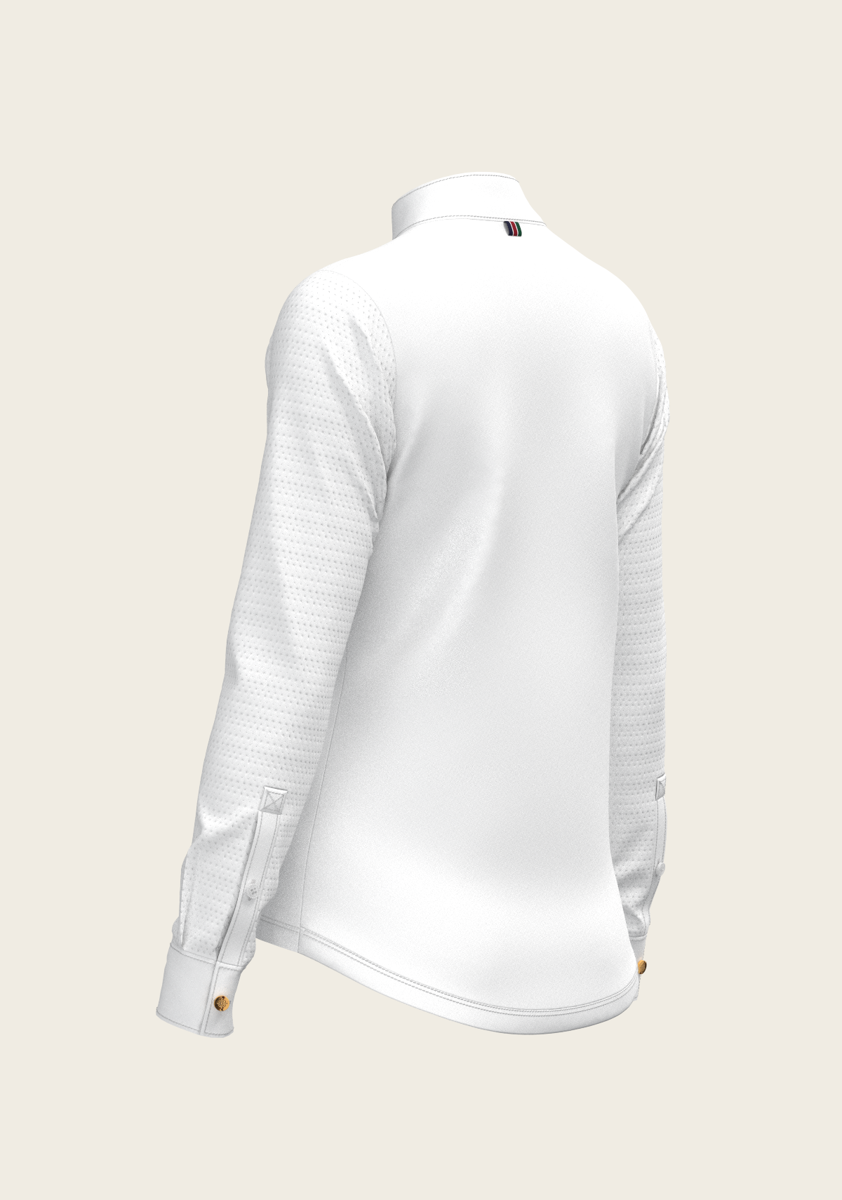  White with Forest on Navy Inner Details Long Sleeve Show Shirt