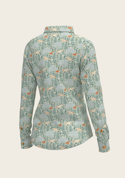  Forest on Lime Ladies Button Shirt