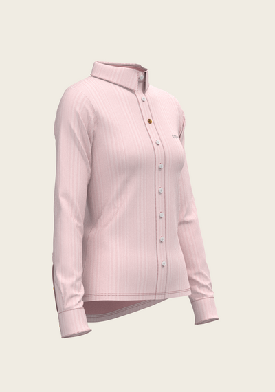  Stripes on Rose Ladies Button Shirt