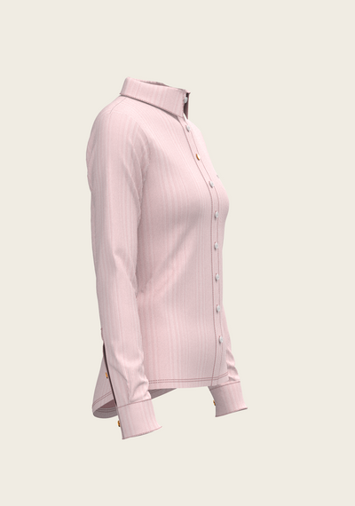  Stripes on Rose Ladies Button Shirt