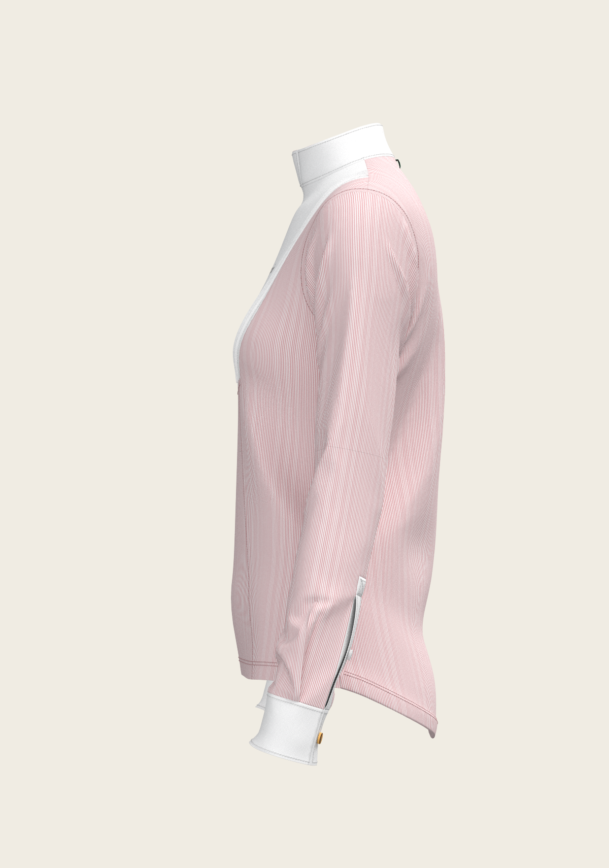  Stripes in Rose Short Pleated Long Sleeve Show Shirt