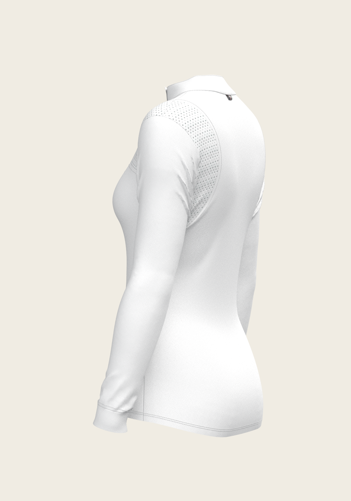  White with Bouquet on Rose Inner Long Sleeve Sport Show Shirt