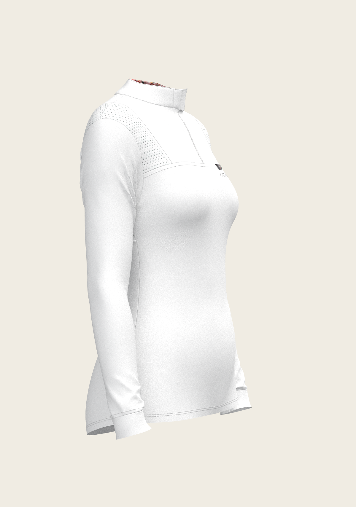  White with Bouquet on Rose Inner Long Sleeve Sport Show Shirt