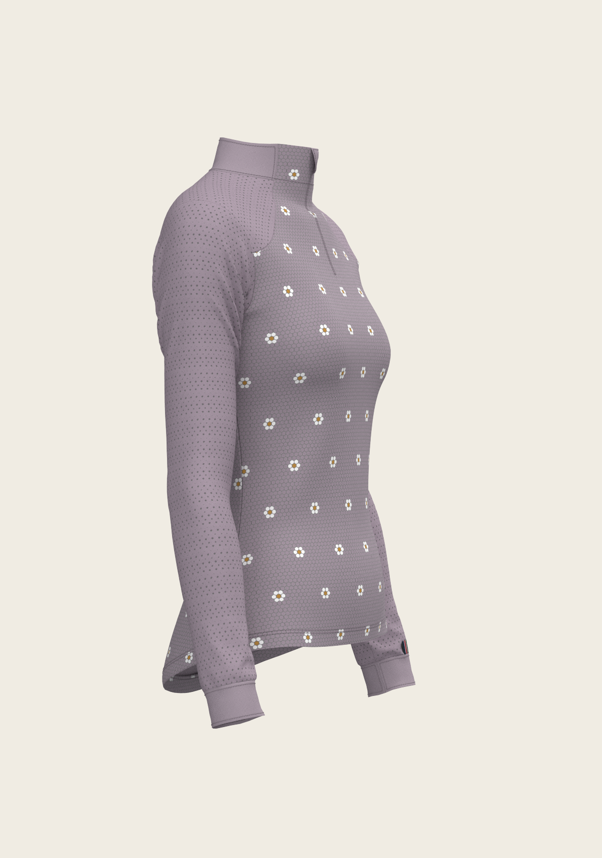 Mosaic Daises in Lavender Long Sleeve Sport Sun Shirt