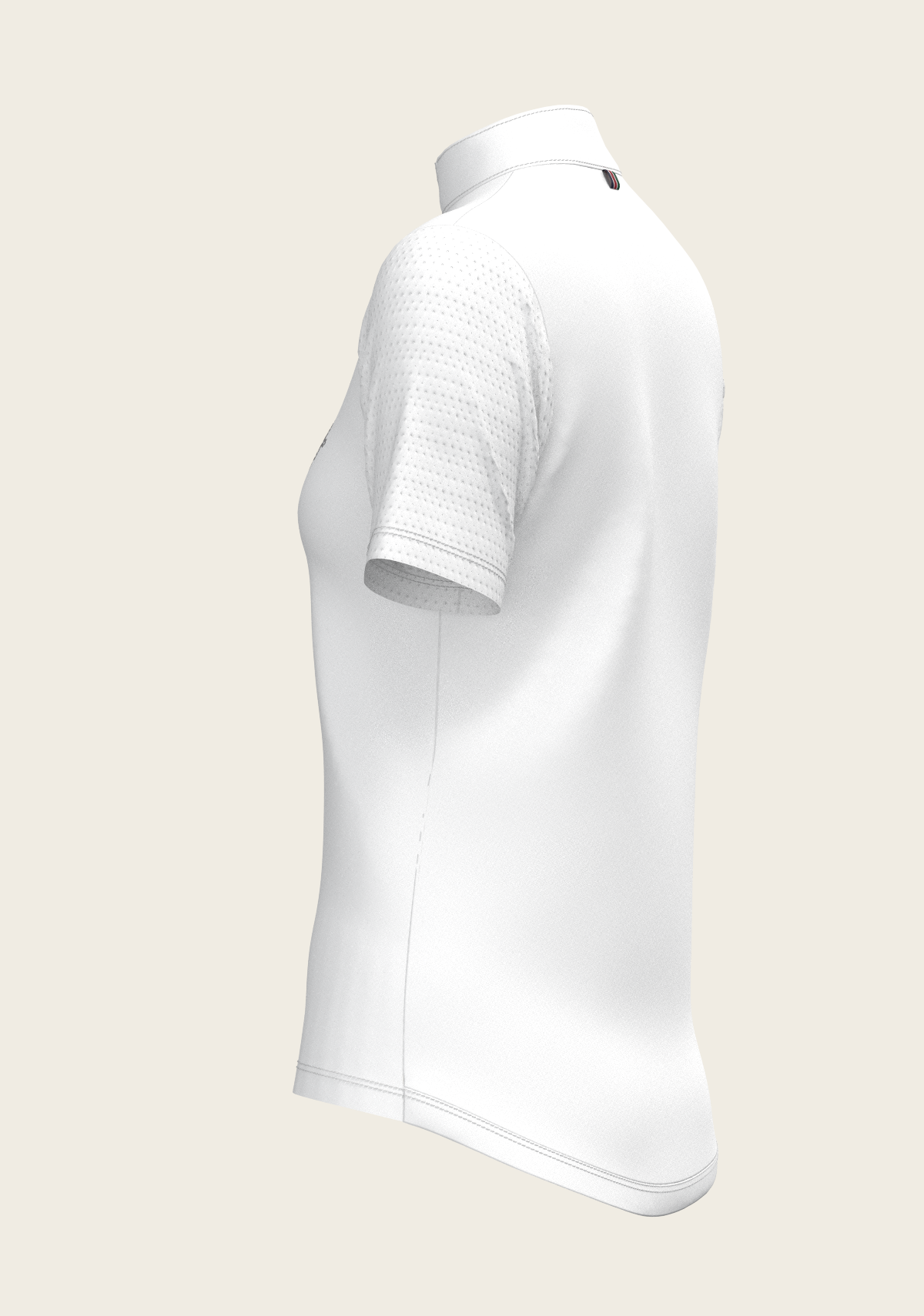  White with Navy Stripes Inner Details Short Sleeve Show Shirt