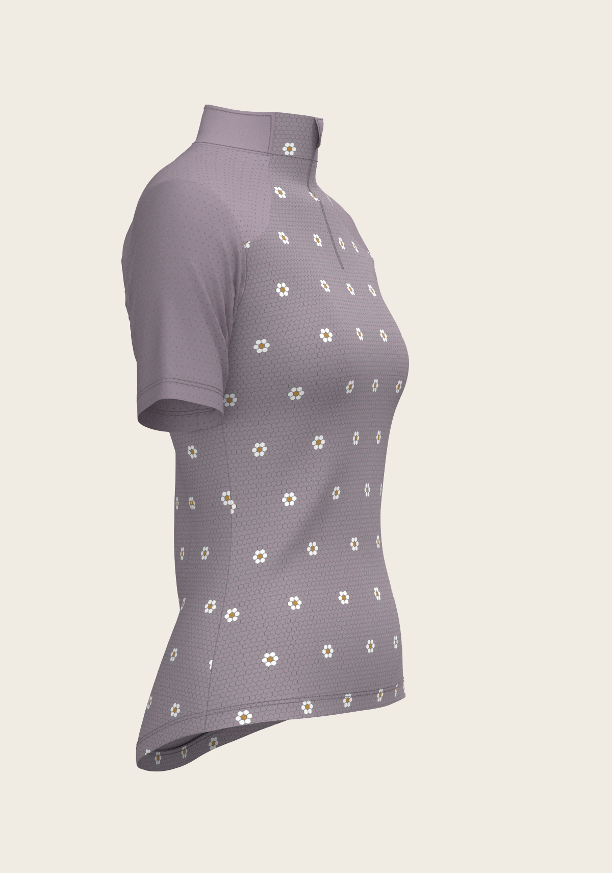 Mosaic Daises in Lavender Short Sleeve Sport Sun Shirt