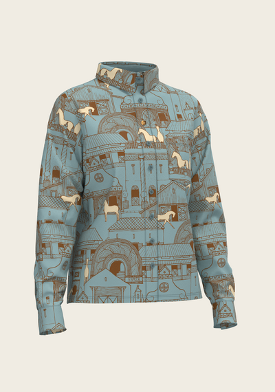Horse Town Symphony Loose Fitting Button Shirt