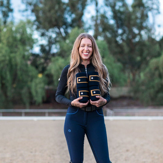 Halter Ego Navy &amp; Gold Fleece Bandages