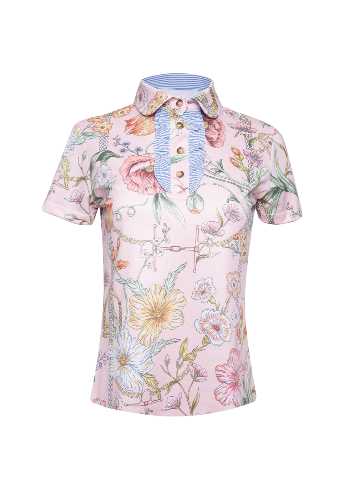 Prairi Polo-Shirt Short Sleeve | Botany Print Rose | High-tech