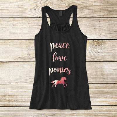 Peace Love and Ponies Swing Tank Top