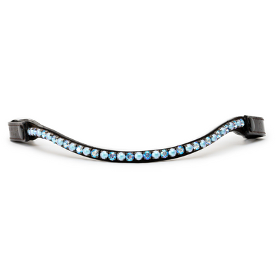 Perfectly Pearl Parisian Blue - Crystal Slimline Browband with Snaps