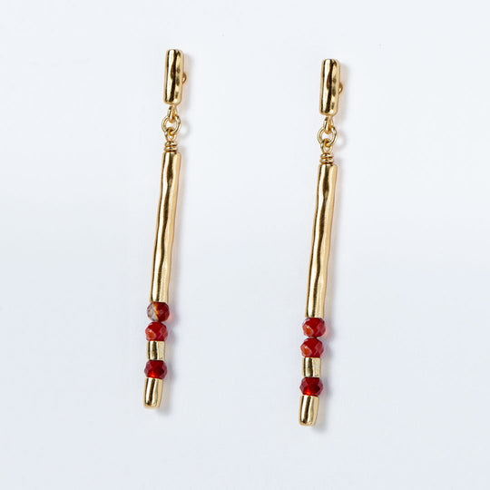 Prism - Carnelian Horseshoe Coin Earring