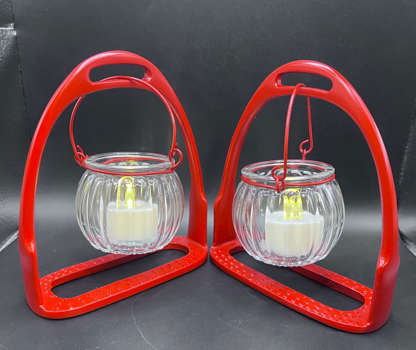English Stirrup Candle Lights - Red
