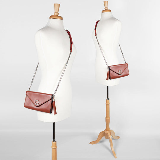 Del Mar - Horse Bit Crossbody Luxury Leather Handbag in Cognac