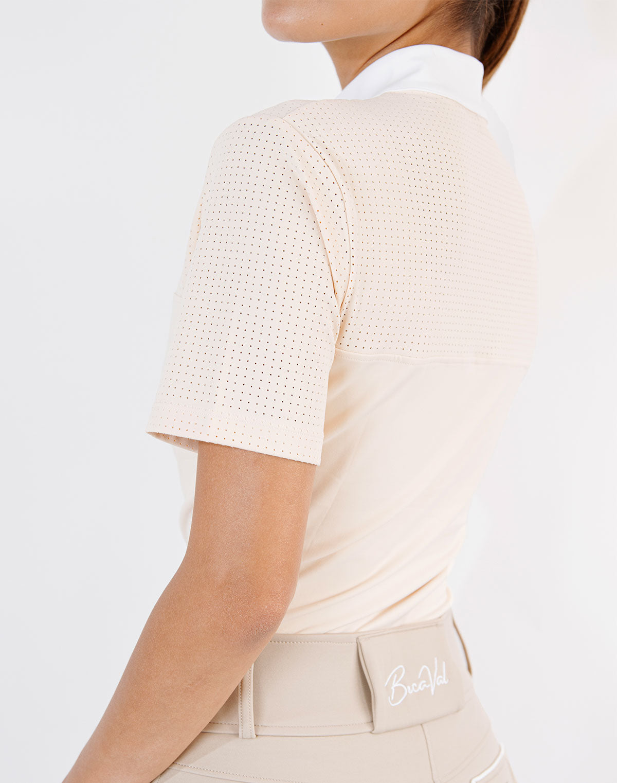 BecaVal Short-Sleeve Show Shirt in Rich Cream