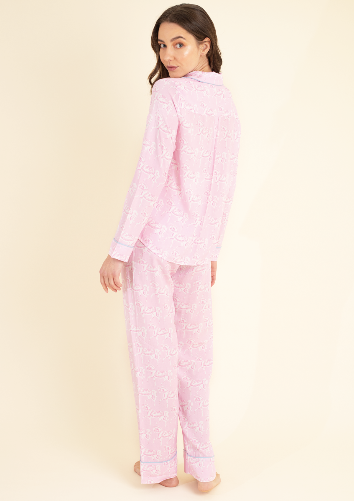 Whisper Long Sleeve Pajama Set | Blossomare Print | Feather Pink