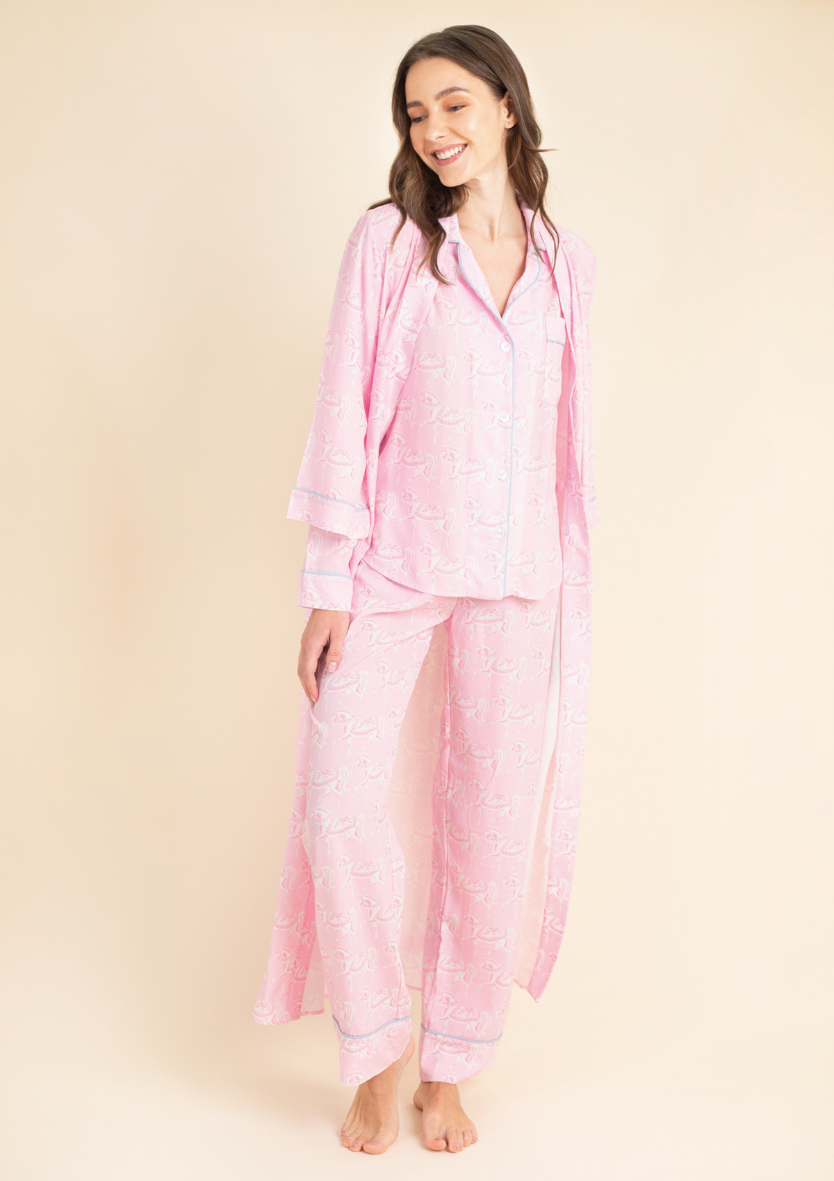 Whisper Robe | Blossomare Print | Feather Pink | Equestrian Sleepwear Collection