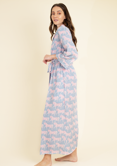 Whisper Robe | Blossomare Print | Ice Blue | Equestrian Sleepwear Collection