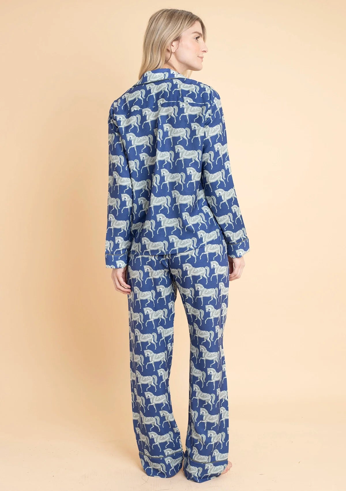 Whisper Long Sleeve Pajama Set | Blossomare Print | Navy & Green