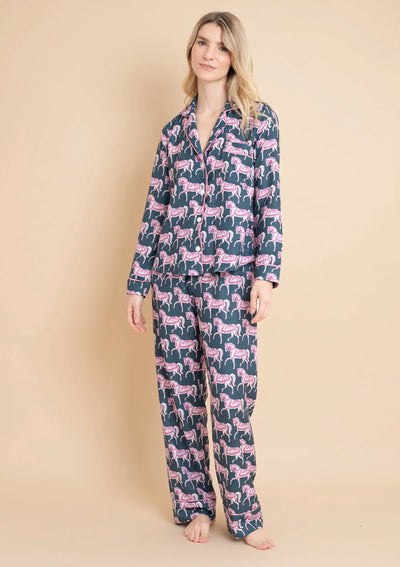 Whisper Long Sleeve Pajama Set | Blossomare Print | Green & Blush