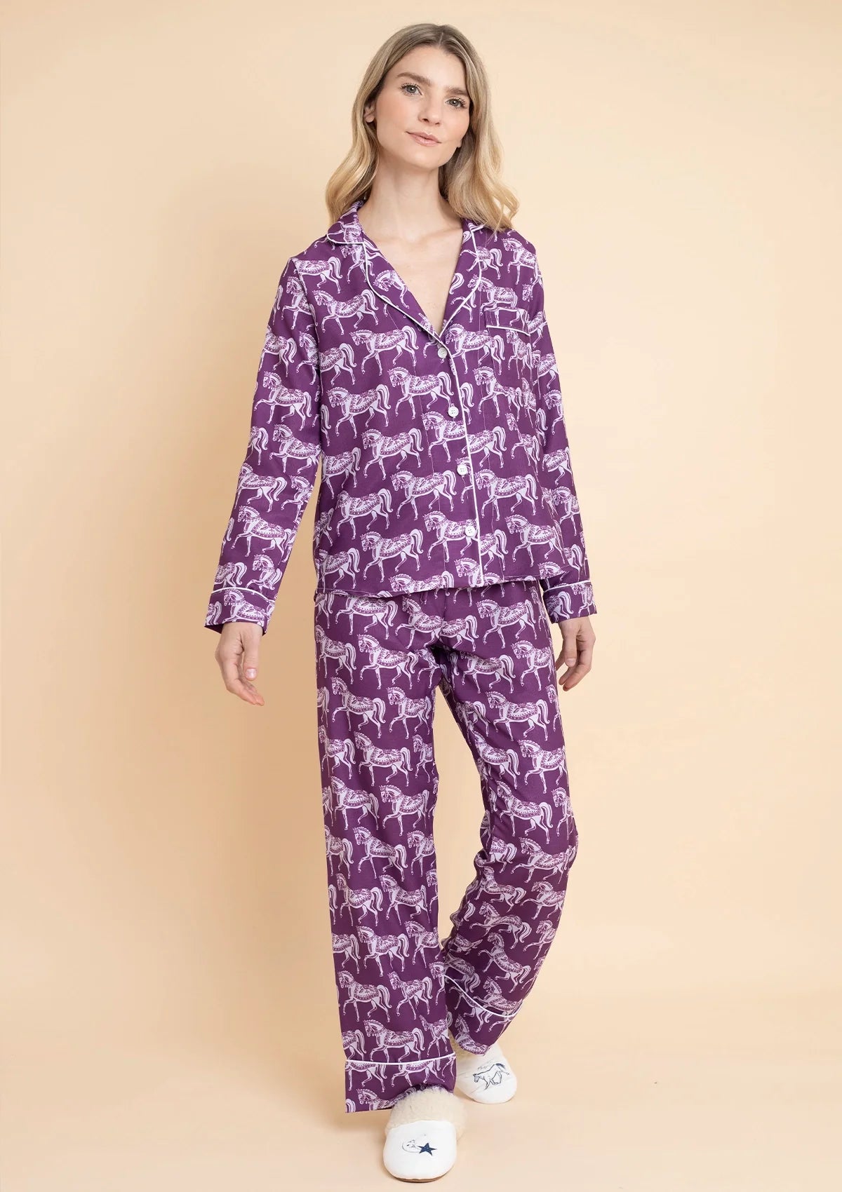 Whisper Long Sleeve Pajama Set | Blossomare Print | Mulberry