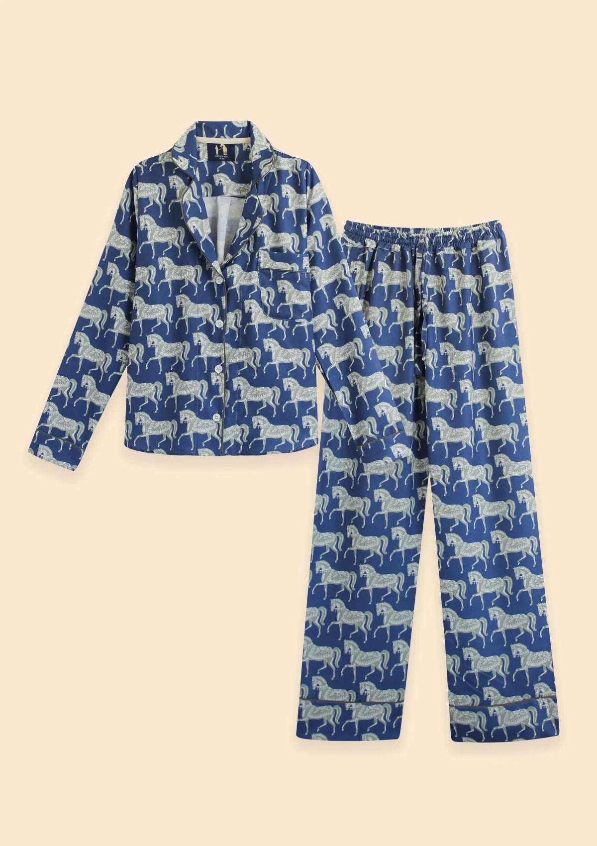 Whisper Long Sleeve Pajama Set | Blossomare Print | Navy & Green