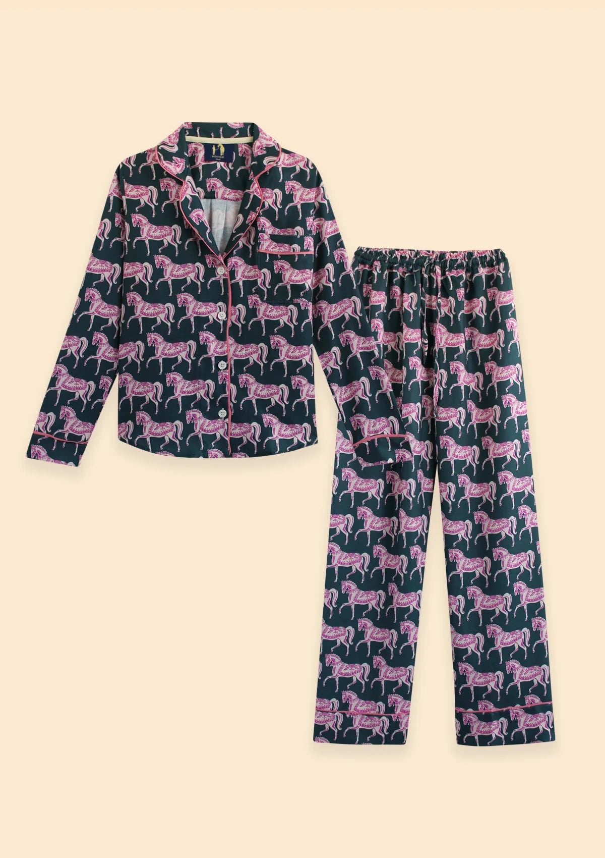 Whisper Long Sleeve Pajama Set | Blossomare Print | Green & Blush